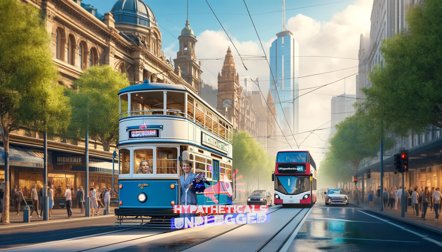 Electric buses and trams